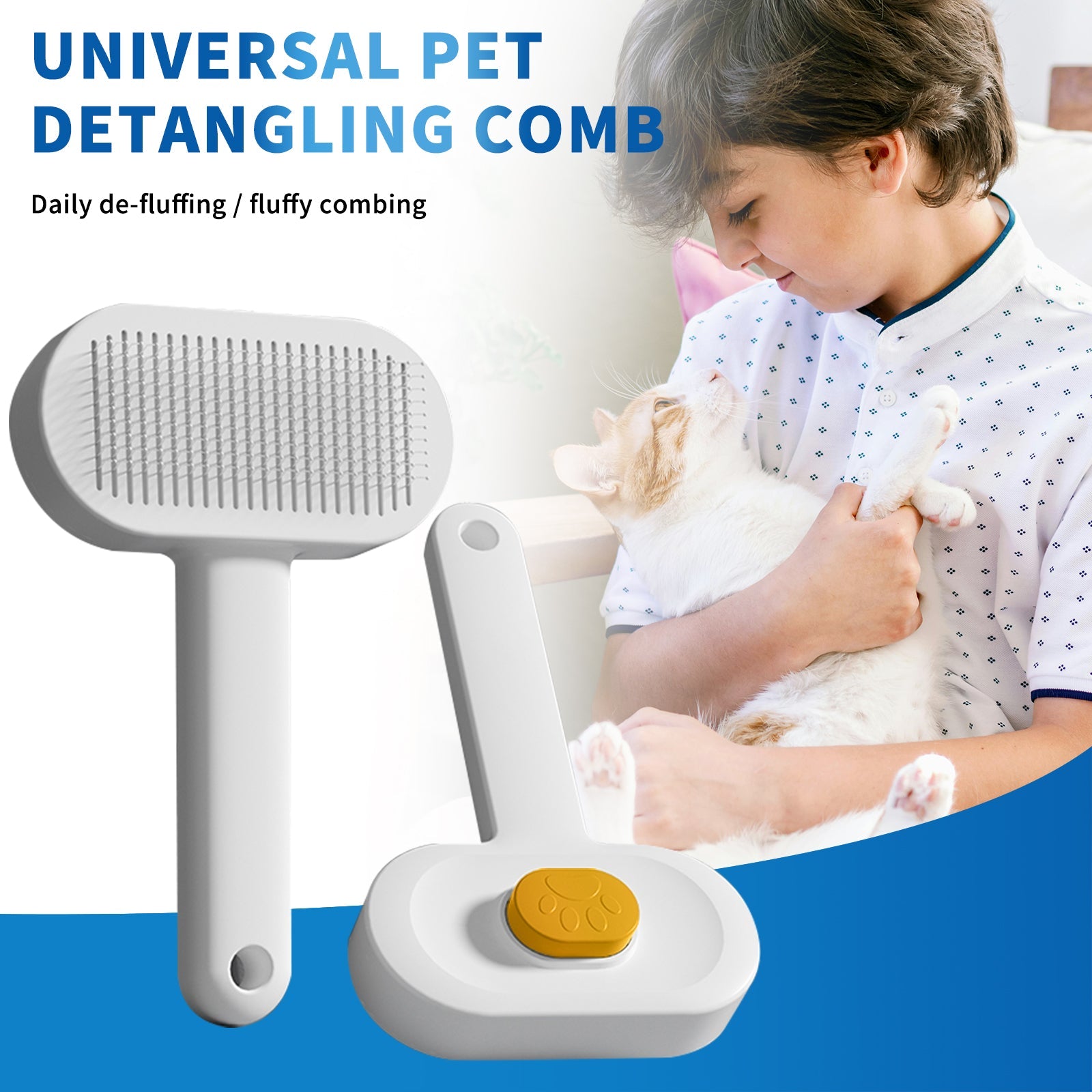 KFX-2437181 Universal Pet Hair Removal Comb for Gentle Detangling and Care of Your Pet's Coat