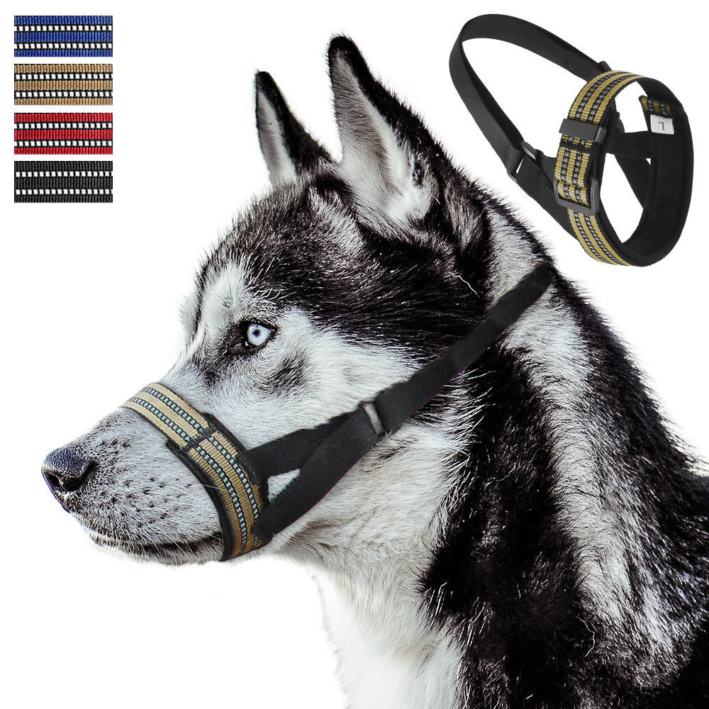 KFX-2438845 Reflective Adjustable Muzzle for Medium to Large Dogs - Ideal for Siberian Huskies and Golden Retrievers
