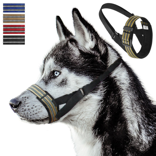 KFX-2438845 Reflective Adjustable Muzzle for Medium to Large Dogs - Ideal for Siberian Huskies and Golden Retrievers