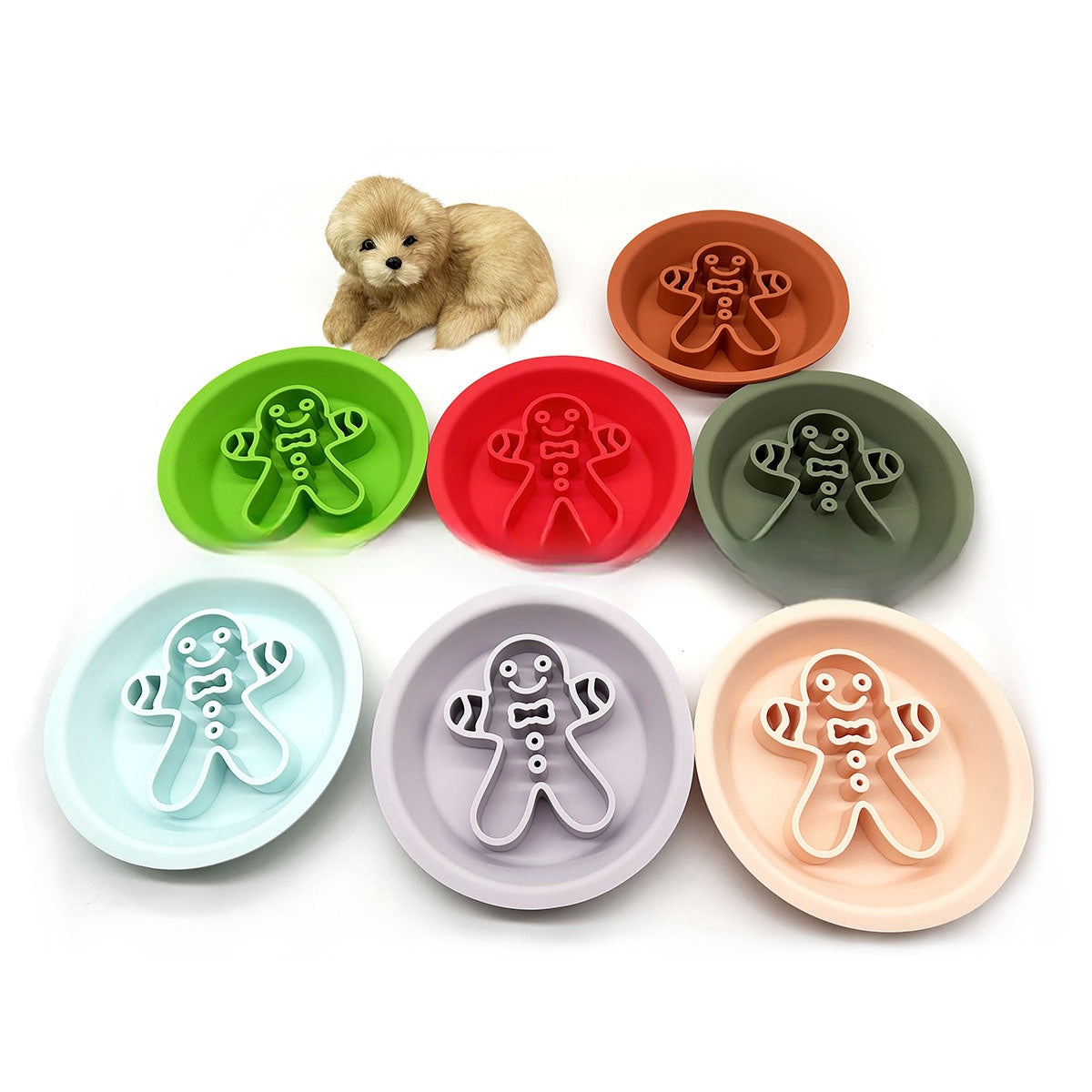 KFX-2441533 Two-in-One Slow-Eat Bowl for Pets - Anti-Choke Non-Slip Edible Silicone Honeycomb Design