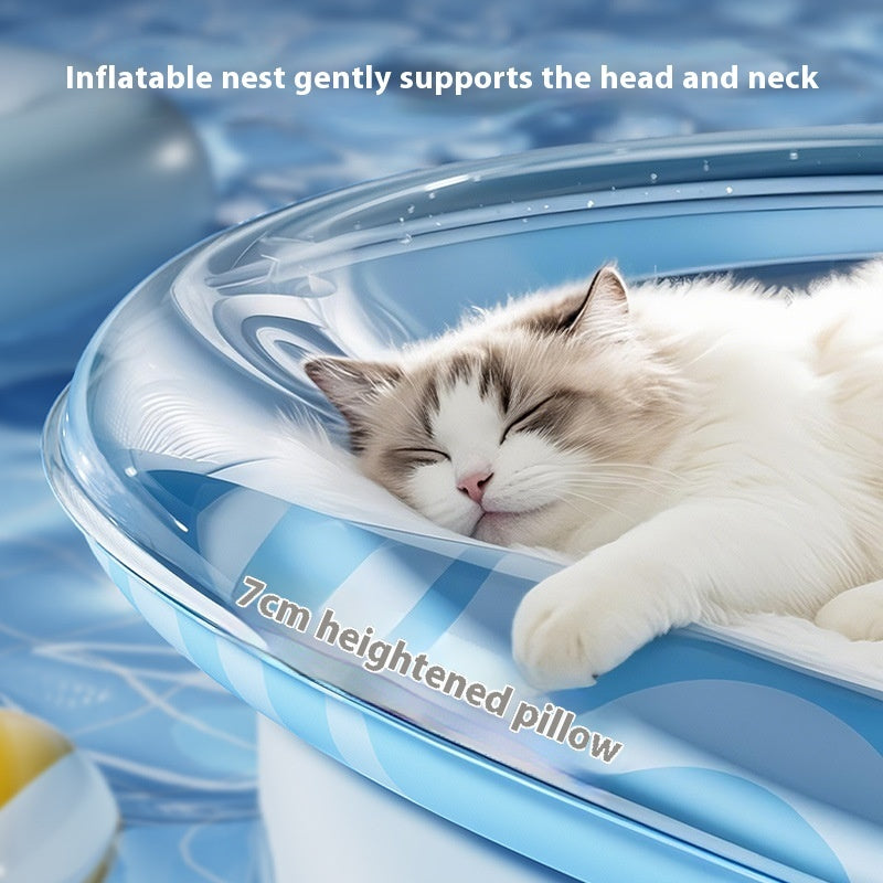 KFX-2443197 Large Inflatable Cat Water Cushion Pet Bed with Ice Pad and Inflator