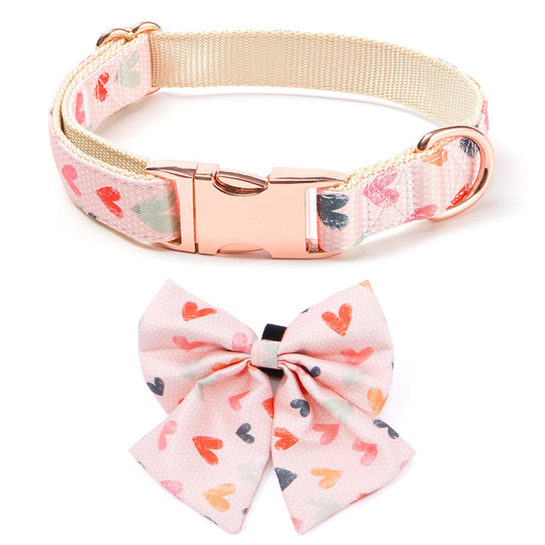 KFX-2443325 Valentine's Day Themed Dog Walking Suit with Collar, Bow, and Leash - Various Styles Available