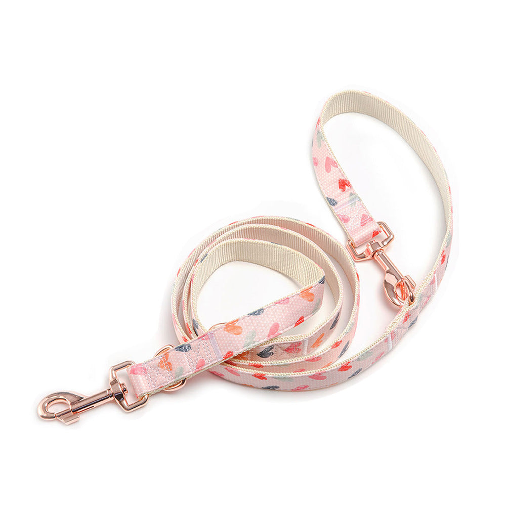 KFX-2443325 Valentine's Day Themed Dog Walking Suit with Collar, Bow, and Leash - Various Styles Available