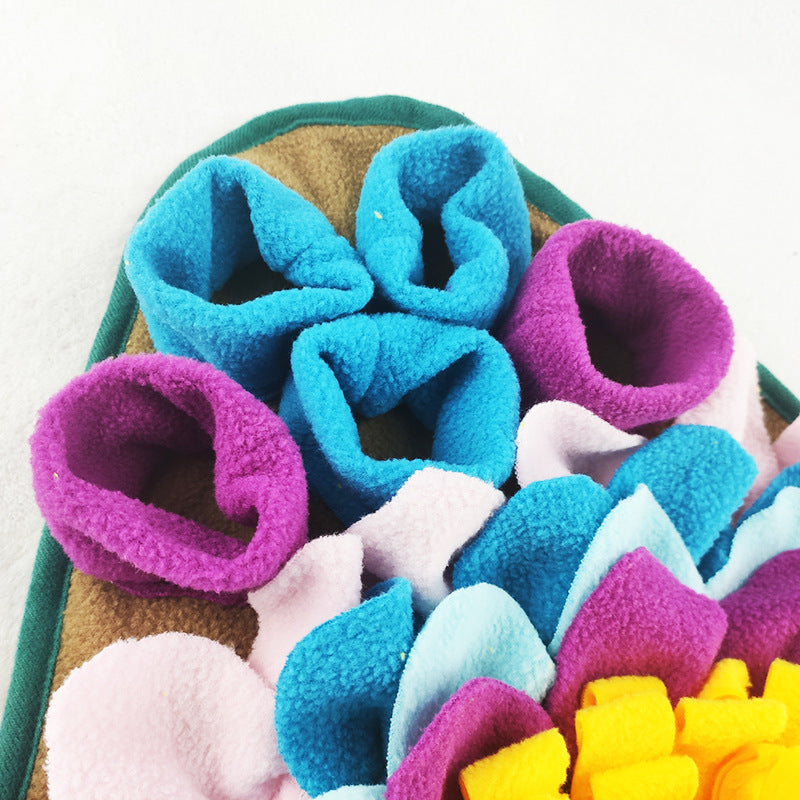 KFX-2447933 Pet Sniffing Feeding Pad - 48x48CM Plush Activity Blanket for Dogs and Cats
