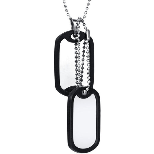 KFX-2449725 Titanium Steel Men's Necklace with Pendant - Multi-layer Bead Chain, 60cm Length