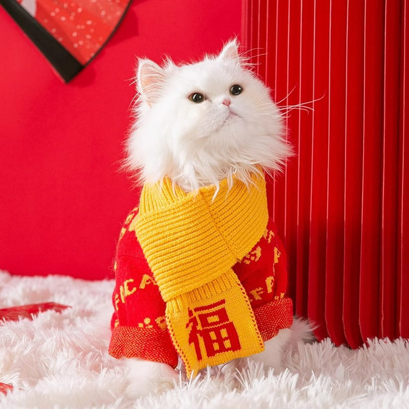 KFX-2451645 Winter Cat Costumes with Traditional Design, Soft Cotton Vests for Kittens and Puppies