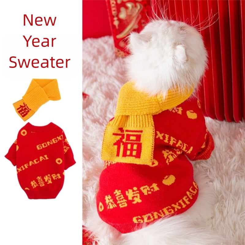 KFX-2451645 Winter Cat Costumes with Traditional Design, Soft Cotton Vests for Kittens and Puppies