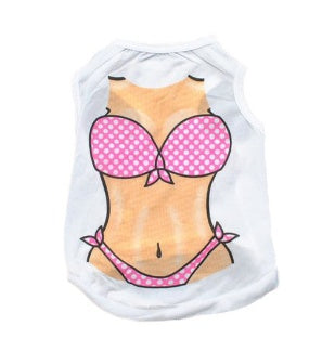 KFX-2452669 Hawaiian Print All-Poly Cotton Bikini Vest for Cats and Dogs
