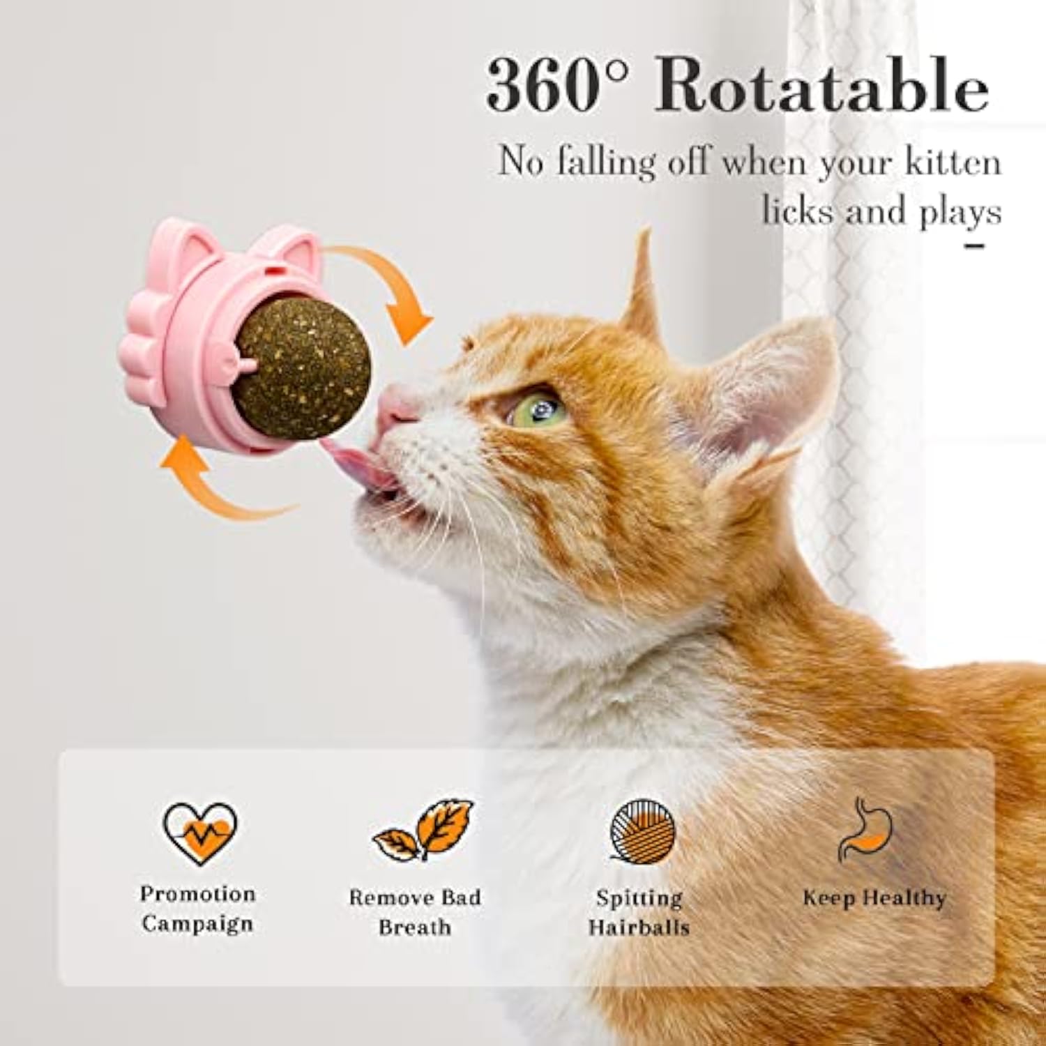 KFX-2454333 Wall-Mounted Catnip Balls for Cats - Natural Dental Chew Toys with Healthy Benefits