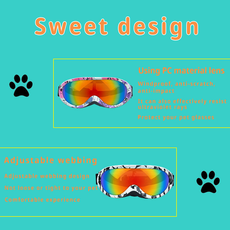 KFX-2454461 Cat Outdoor Windproof Sunglasses - Waterproof and Wear-Resistant PC Glasses for Pets