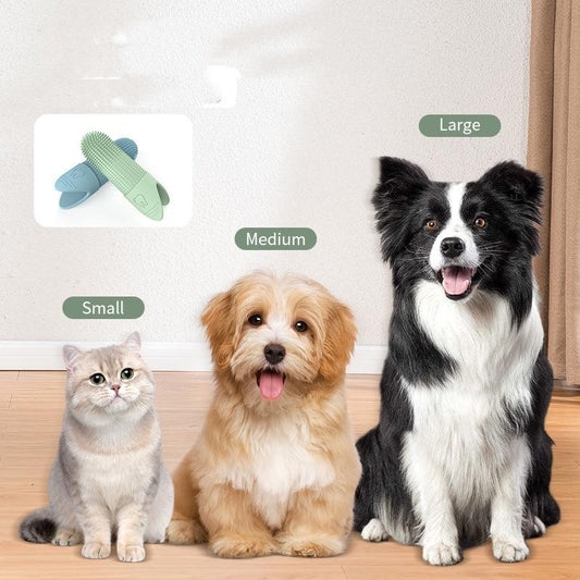 KFX-2454717 Silicone Toothbrush Set for Cats and Dogs in Various Colors