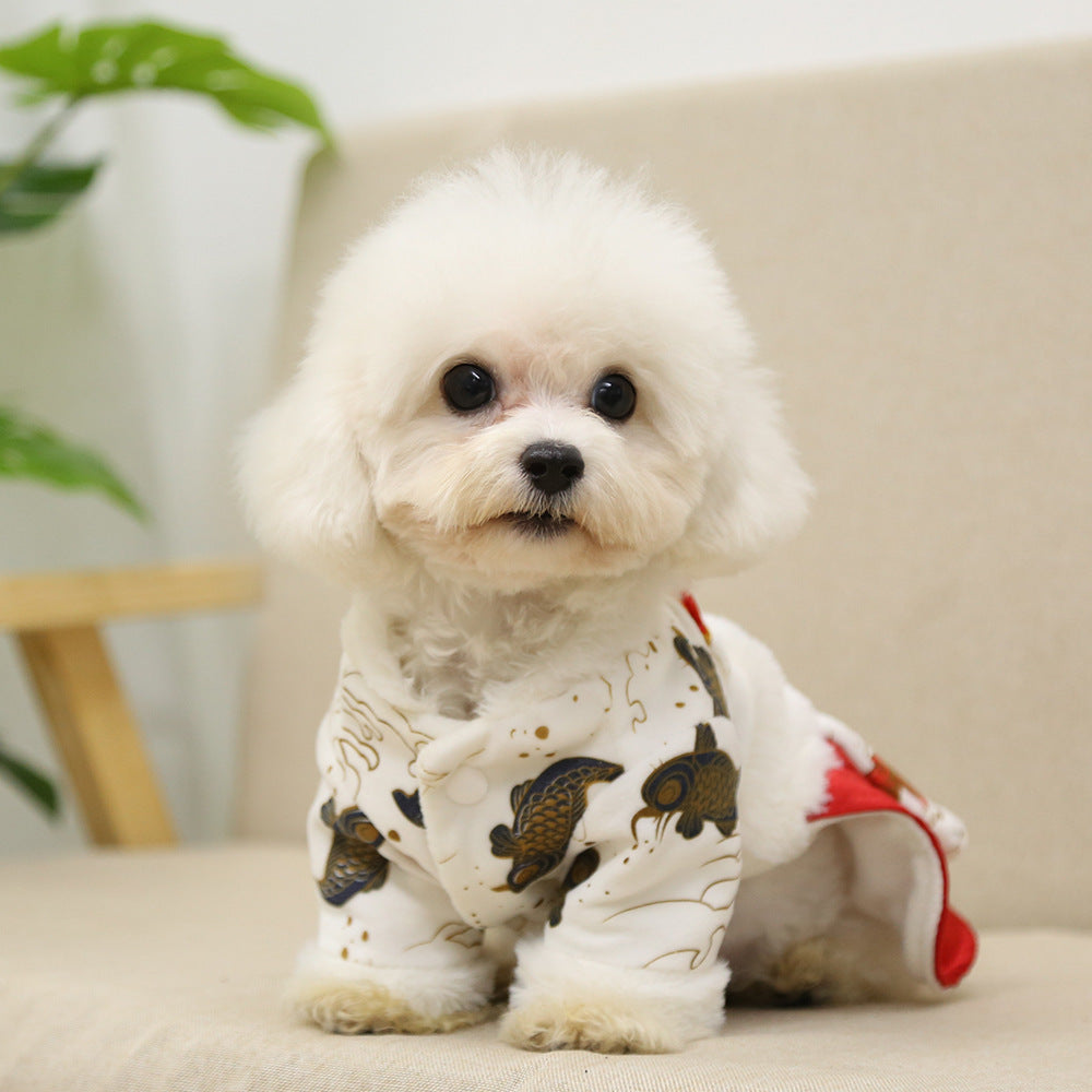 KFX-2455229 New Year's Red Koi Fish Skirt for Pets - Stylish & Comfortable Dog and Cat Clothing