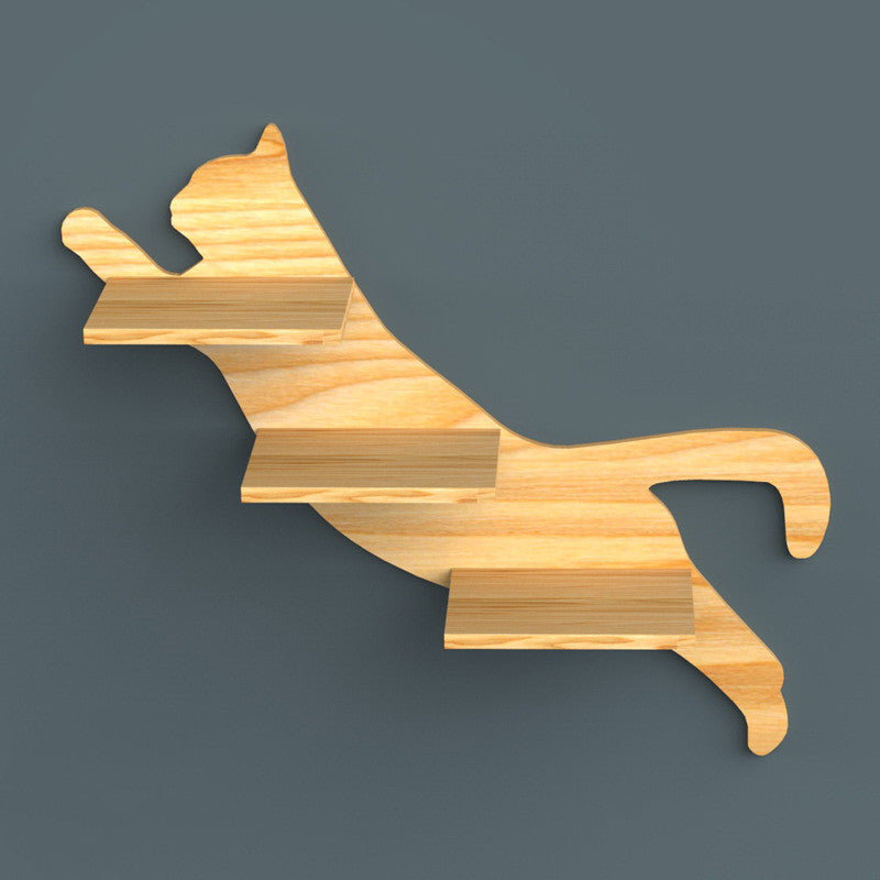 KFX-2456125 Solid Wood Cat Climbing Frame with Sisal Pillar and Multi-Level Platforms