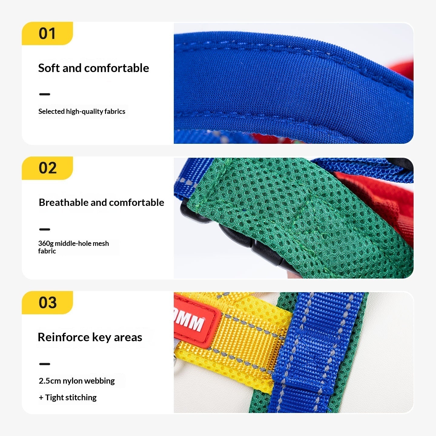 KFX-2456637 Fashionable Non-Constricting Spliced Pet Leash with Reflective Options in Yellow and Red