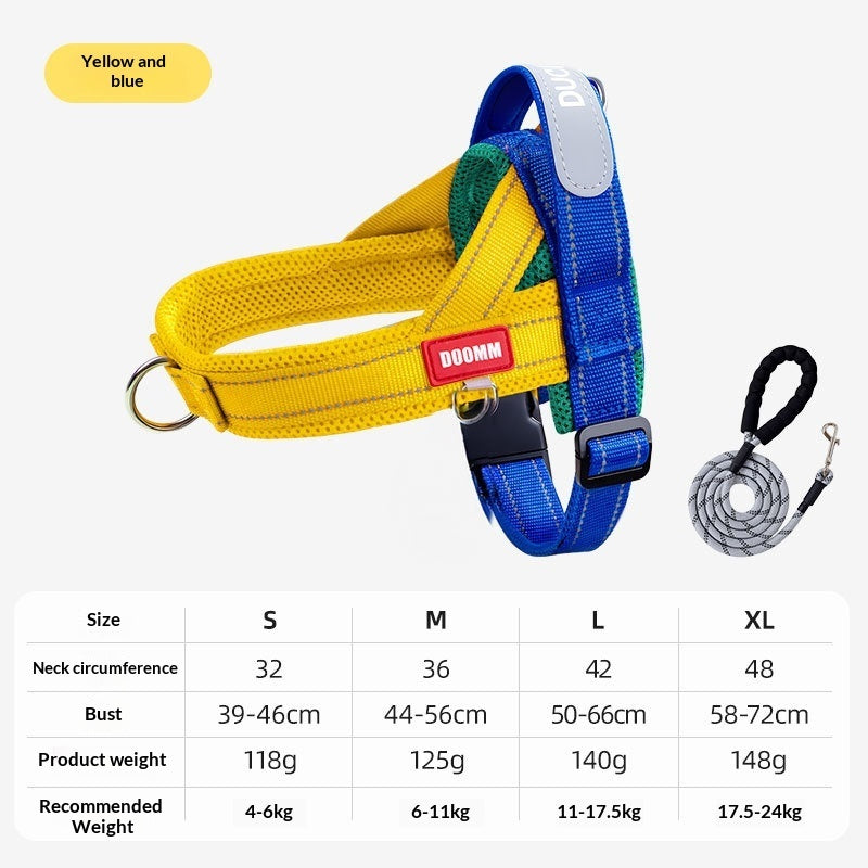 KFX-2456637 Fashionable Non-Constricting Spliced Pet Leash with Reflective Options in Yellow and Red