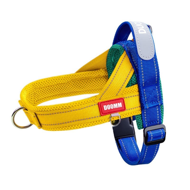 KFX-2456637 Fashionable Non-Constricting Spliced Pet Leash with Reflective Options in Yellow and Red