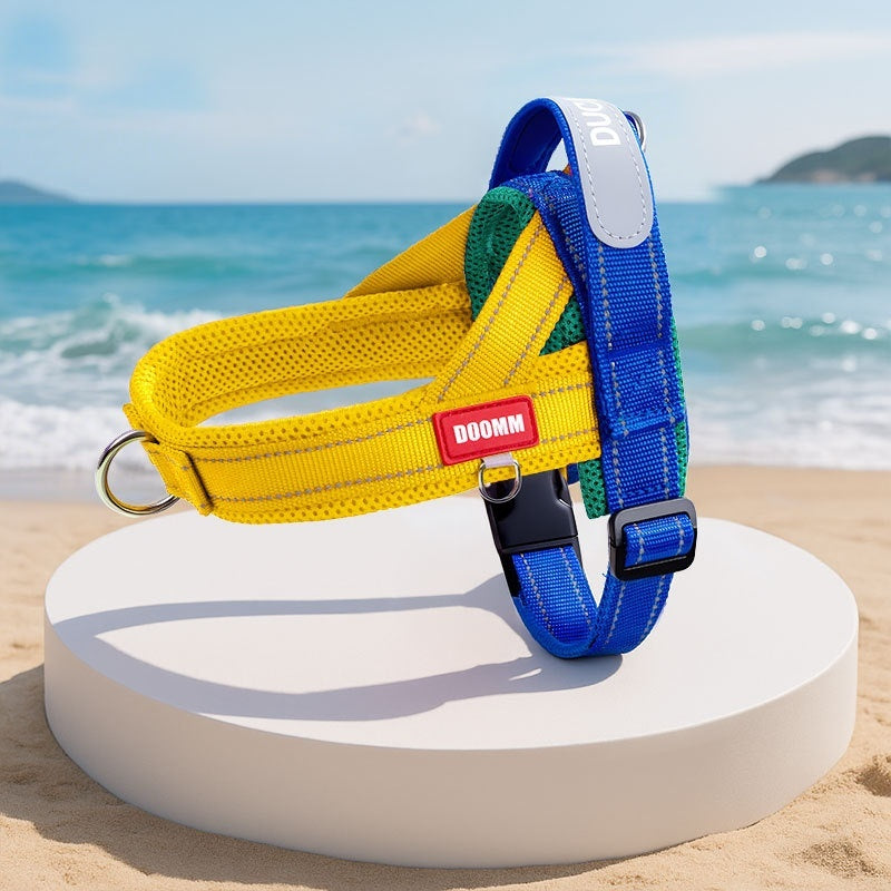KFX-2456637 Fashionable Non-Constricting Spliced Pet Leash with Reflective Options in Yellow and Red