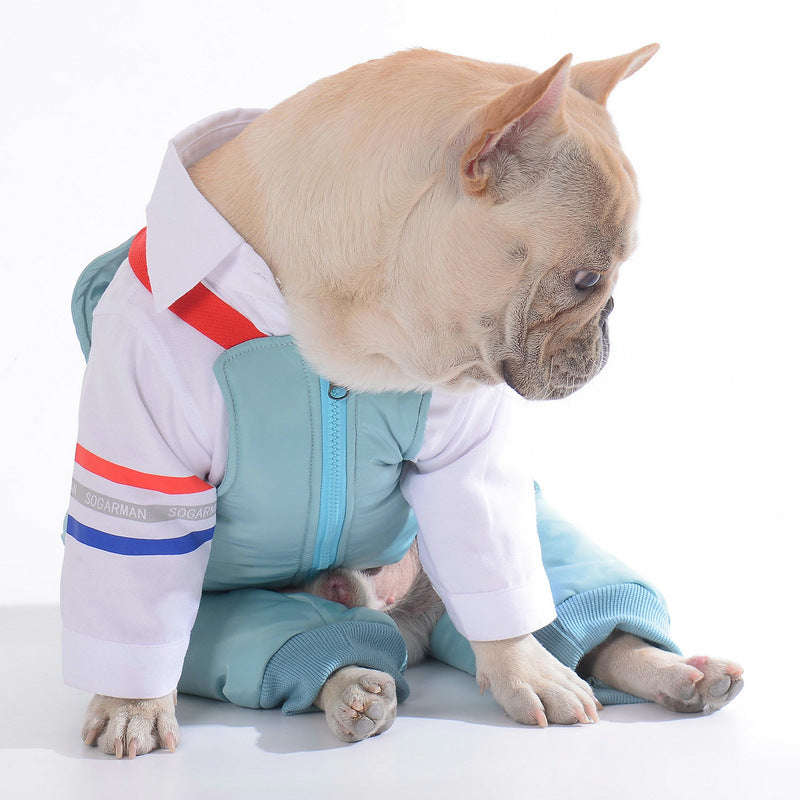 KFX-2459197 Teddy Dog Cotton Strap Pants in Bean Green, Grey, and Blue for All Sizes