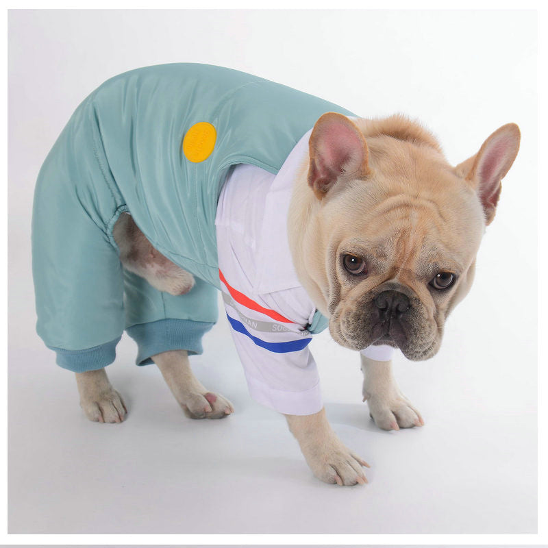 KFX-2459197 Teddy Dog Cotton Strap Pants in Bean Green, Grey, and Blue for All Sizes