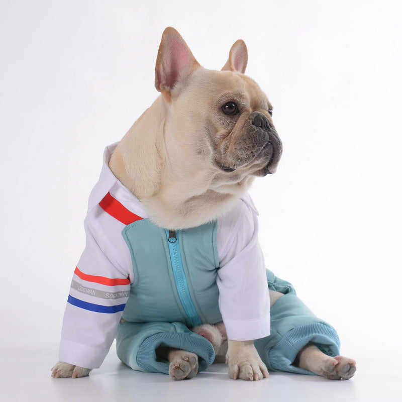 KFX-2459197 Teddy Dog Cotton Strap Pants in Bean Green, Grey, and Blue for All Sizes