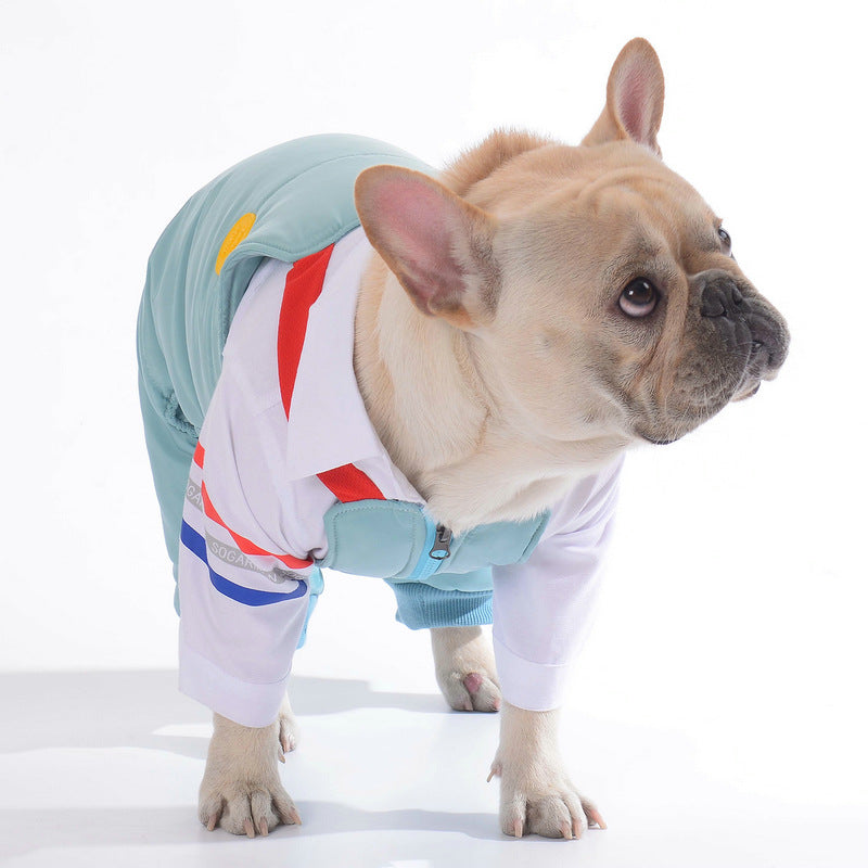 KFX-2459197 Teddy Dog Cotton Strap Pants in Bean Green, Grey, and Blue for All Sizes