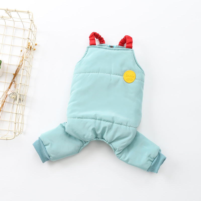 KFX-2459197 Teddy Dog Cotton Strap Pants in Bean Green, Grey, and Blue for All Sizes