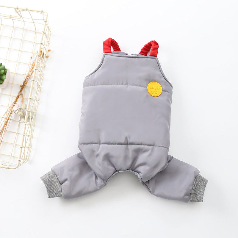 KFX-2459197 Teddy Dog Cotton Strap Pants in Bean Green, Grey, and Blue for All Sizes