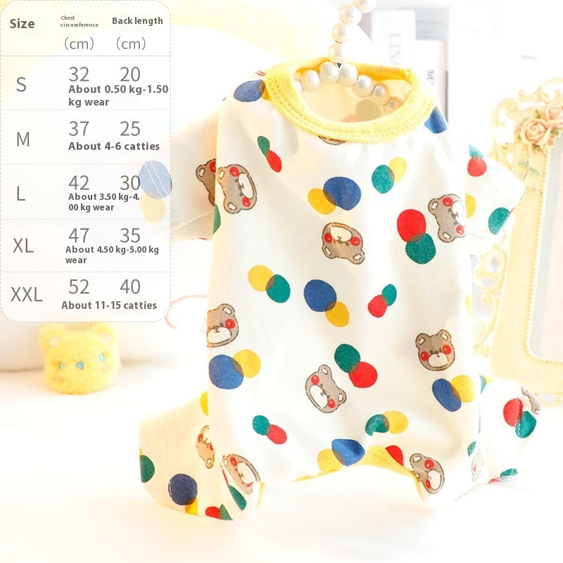 KFX-2459453 Light Brown & Milky White Casual Cotton Home Wear for Small Dogs - Sizes S to XXL