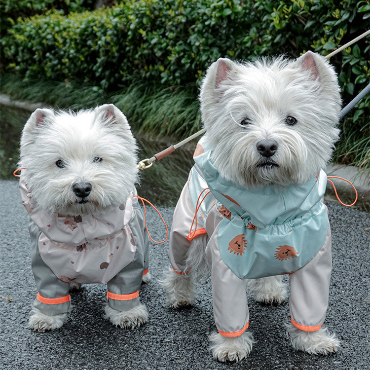 KFX-2460221 Waterproof Reflective Pet Raincoat for Dogs – Windproof with Full Package in Pink and Blue