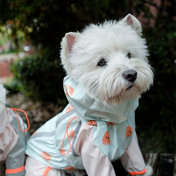 KFX-2460221 Waterproof Reflective Pet Raincoat for Dogs – Windproof with Full Package in Pink and Blue