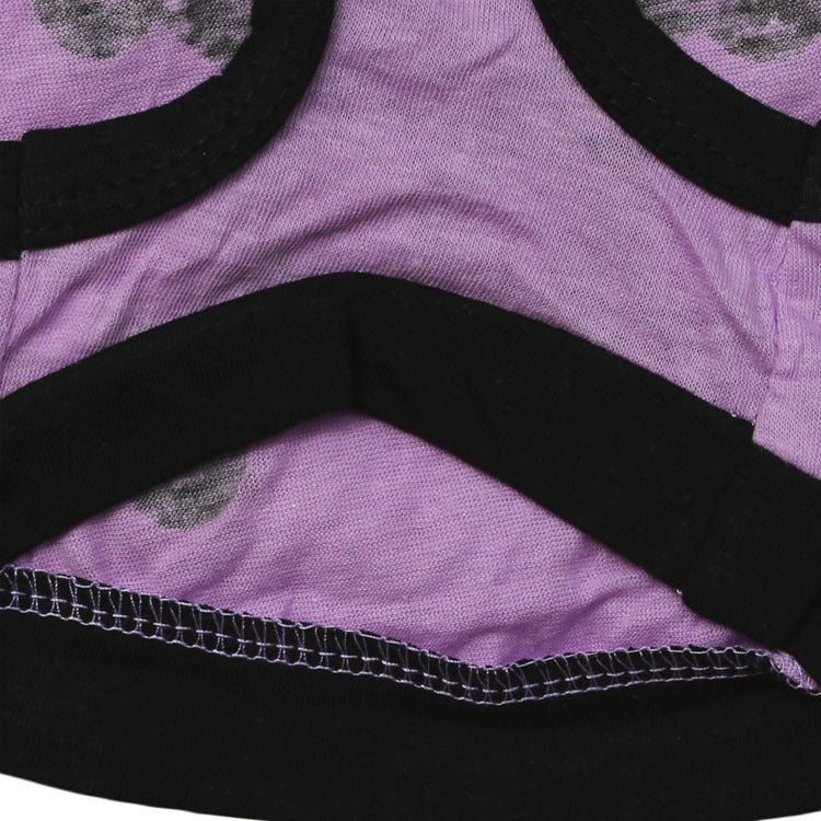 KFX-2460989 Light Purple Skull Print Cotton Vest for Dogs - Spring & Summer Fashion
