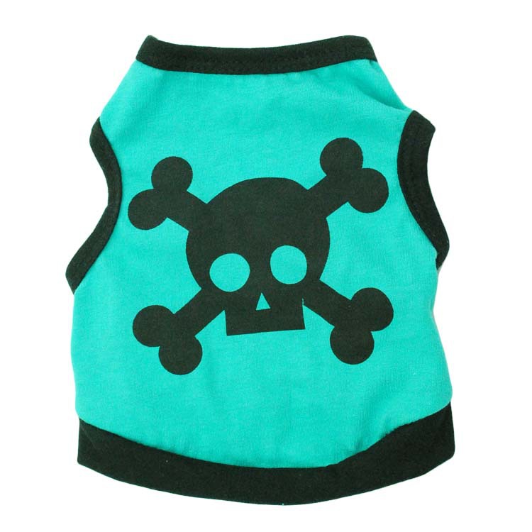 KFX-2460989 Light Purple Skull Print Cotton Vest for Dogs - Spring & Summer Fashion