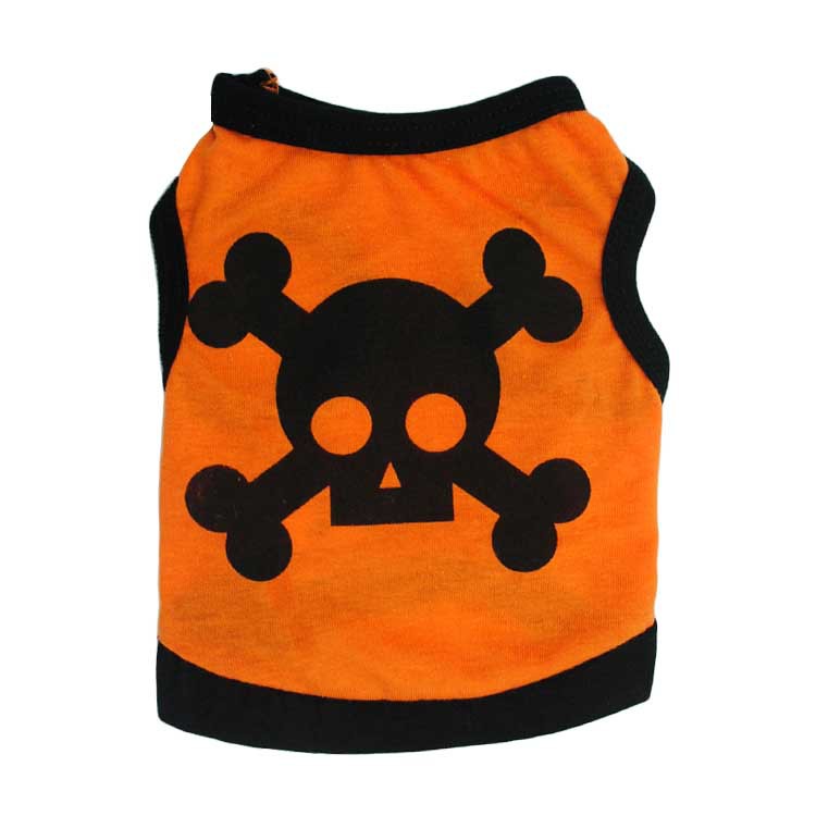 KFX-2460989 Light Purple Skull Print Cotton Vest for Dogs - Spring & Summer Fashion