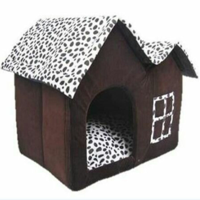 KFX-2462653 Winter Pet Kennel Double Roof Dog House – Durable Cloth with Spacious Design (55x40x42 cm)