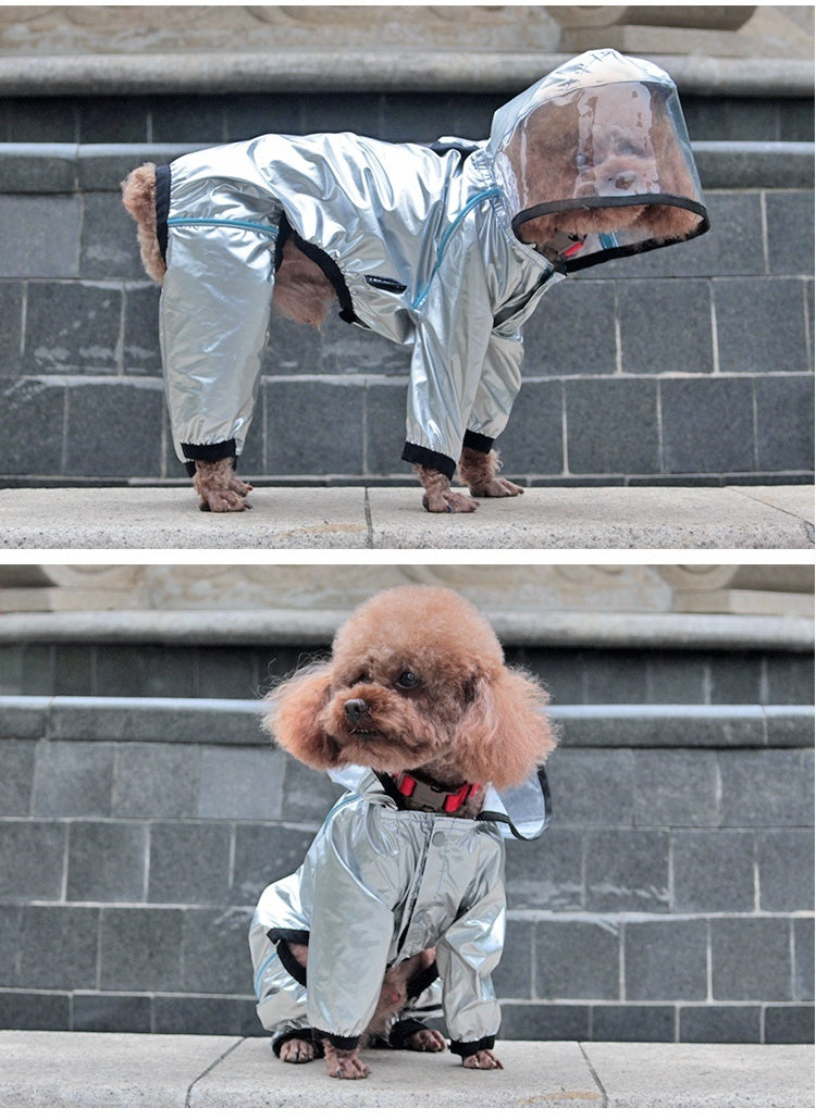 KFX-2463165 Waterproof Full-Cover Pet Raincoat with Hoodie for Small to Large Dogs