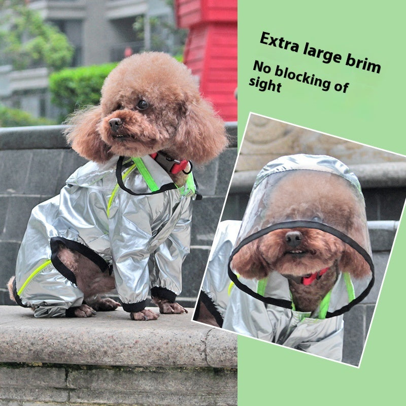 KFX-2463165 Waterproof Full-Cover Pet Raincoat with Hoodie for Small to Large Dogs