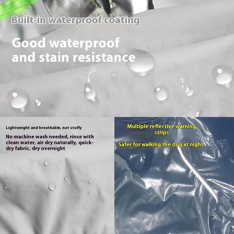 KFX-2463165 Waterproof Full-Cover Pet Raincoat with Hoodie for Small to Large Dogs