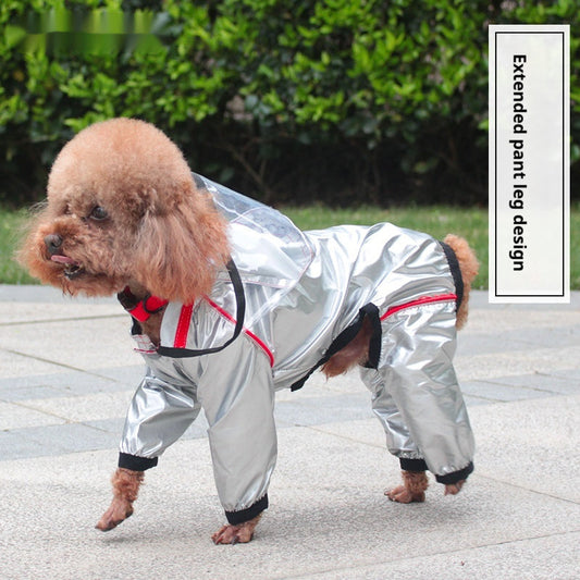 KFX-2463165 Waterproof Full-Cover Pet Raincoat with Hoodie for Small to Large Dogs