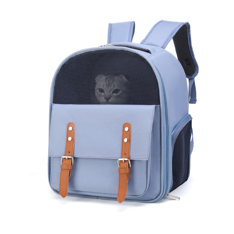 KFX-2464829 Portable Outdoor Pet Backpack with Breathable Design - 45L Capacity in Blue, Beige, Green