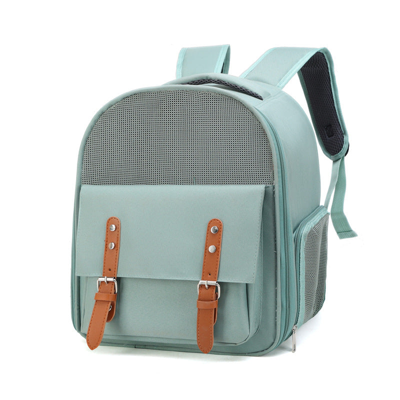 KFX-2464829 Portable Outdoor Pet Backpack with Breathable Design - 45L Capacity in Blue, Beige, Green
