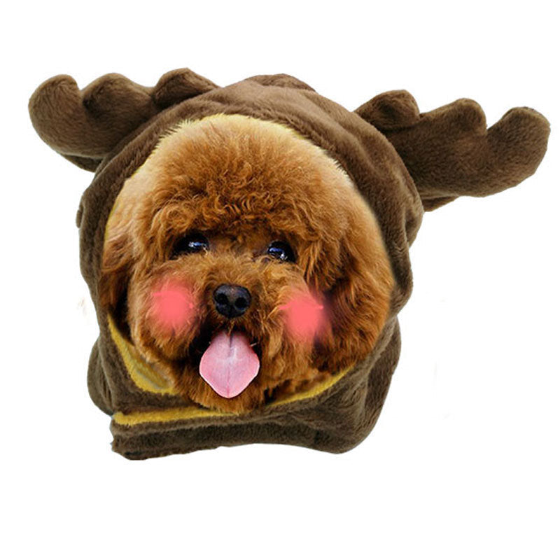 KFX-2465981 Cute Cat Headgear with Ear Holes – Warm Soft Decorative Hat for Kittens and Adult Cats