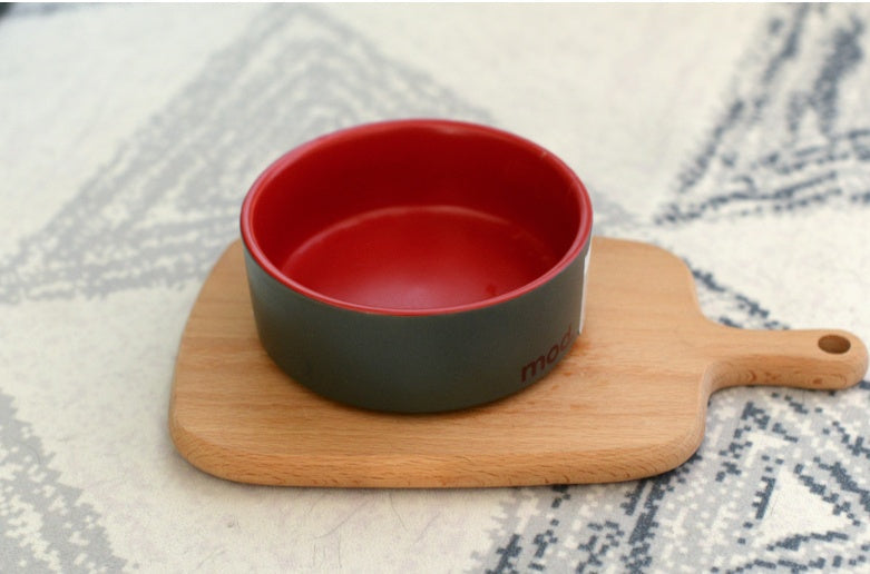KFX-2468541 Ceramic Cat Food Bowl - Single Bowl Design in Various Colors and Sizes