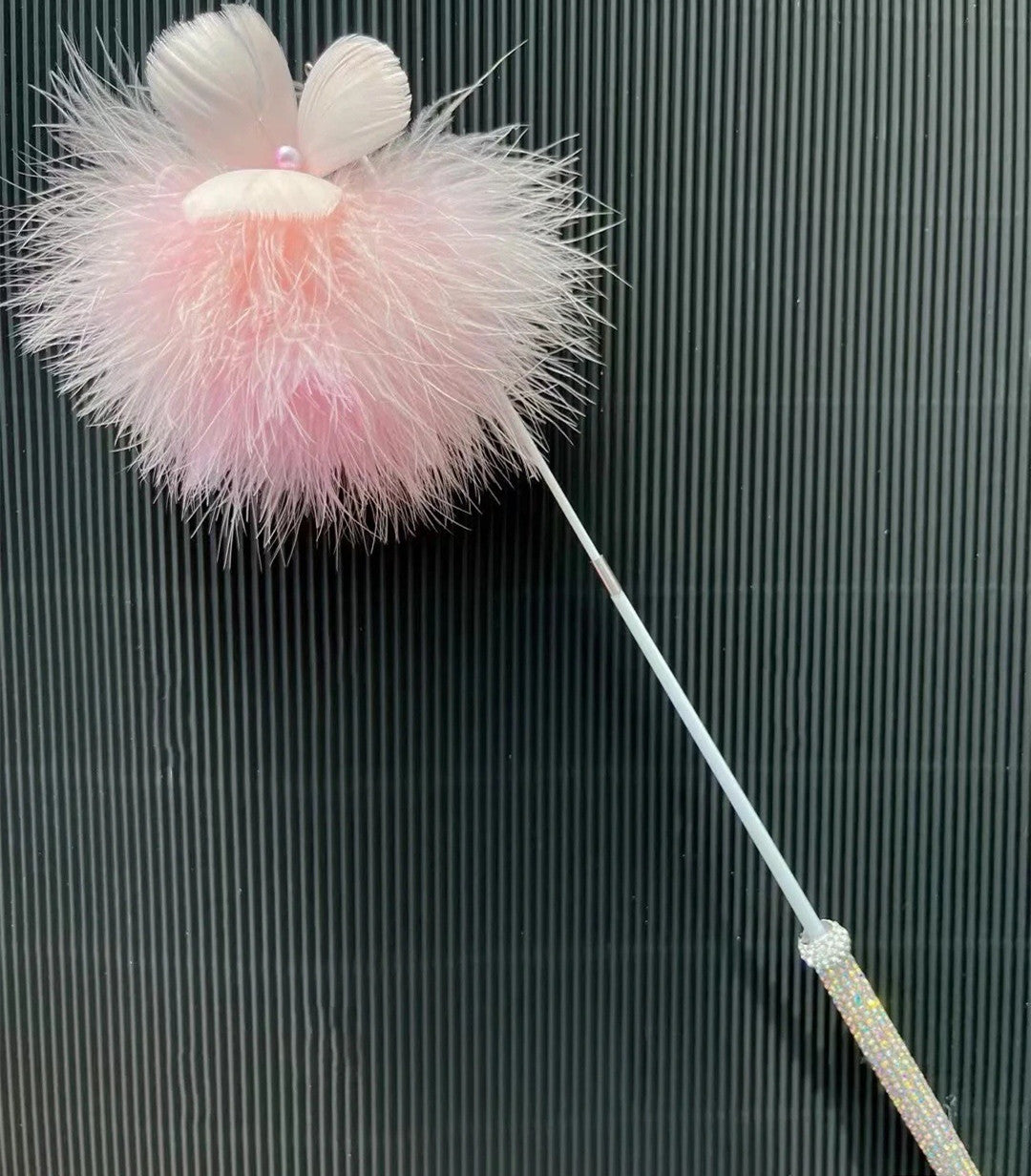 KFX-2469181 Plush Cat Teaser Stick for Engaging Playtime - Multiple Color Options Available