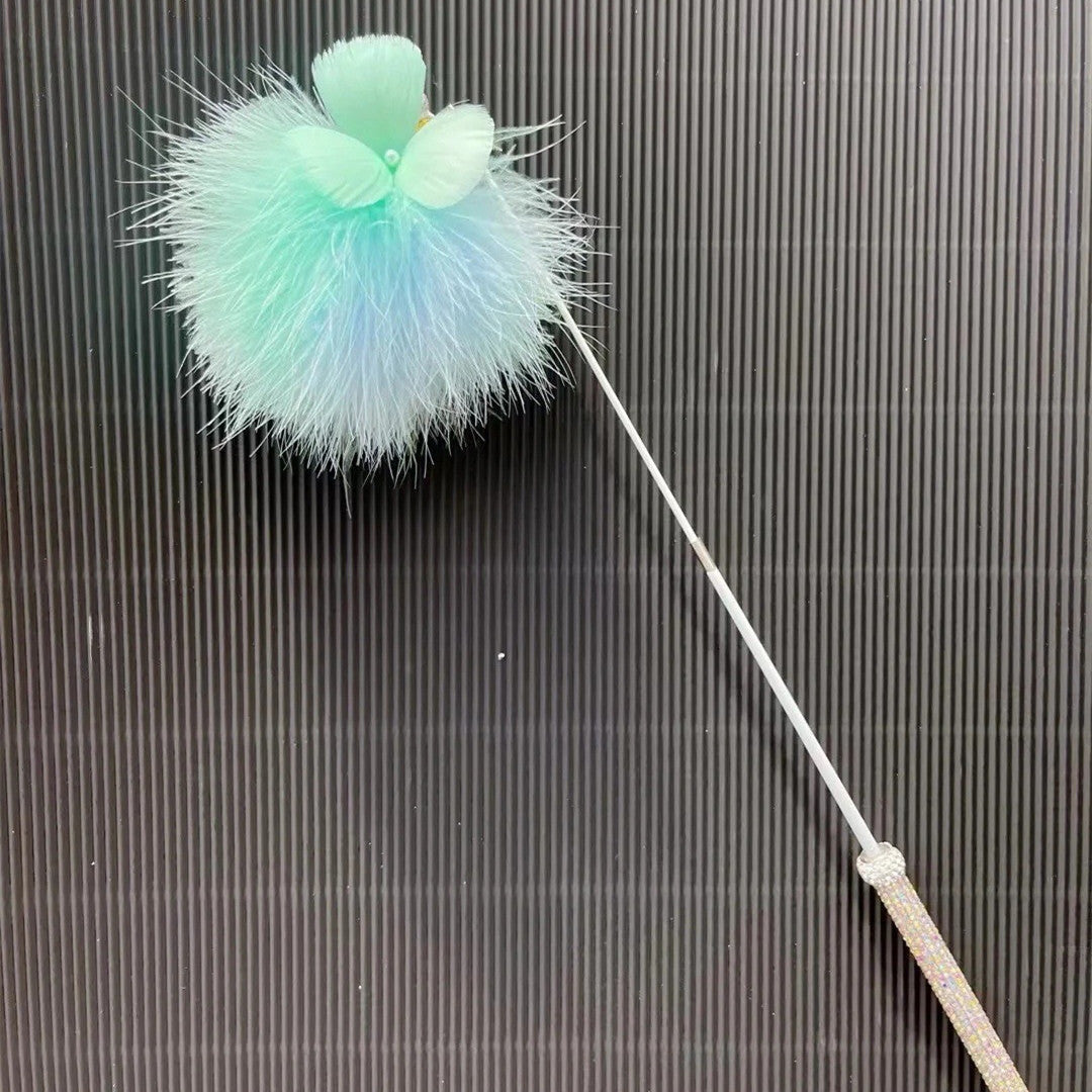 KFX-2469181 Plush Cat Teaser Stick for Engaging Playtime - Multiple Color Options Available