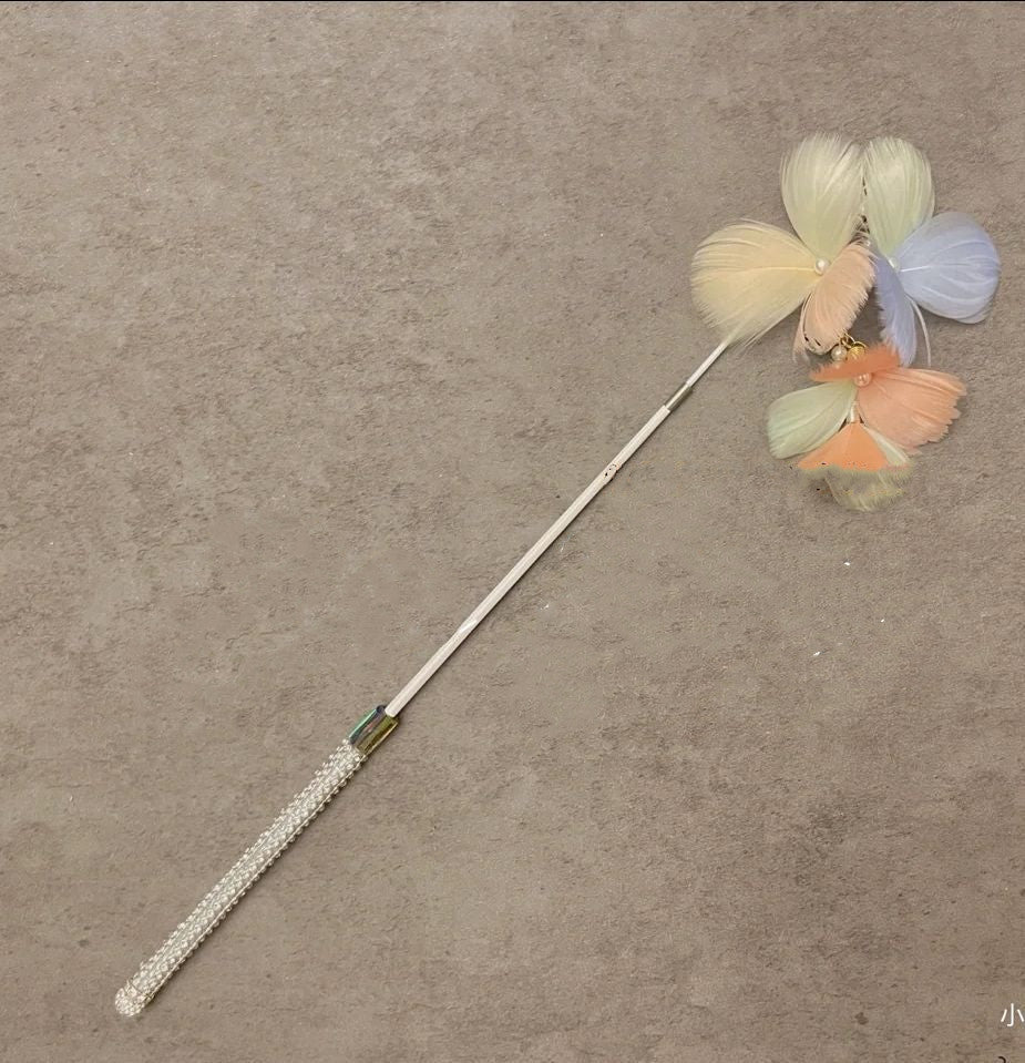 KFX-2469181 Plush Cat Teaser Stick for Engaging Playtime - Multiple Color Options Available