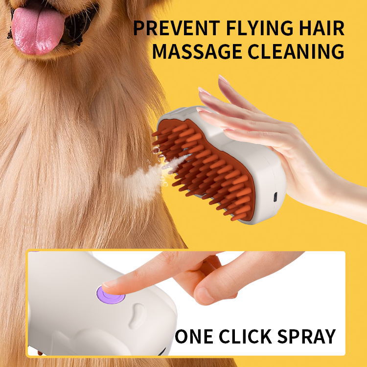 KFX-2469949 Pet Hair Removal Electric Spray Comb for Dogs and Cats - Anti-Flying Hair Grooming Tool