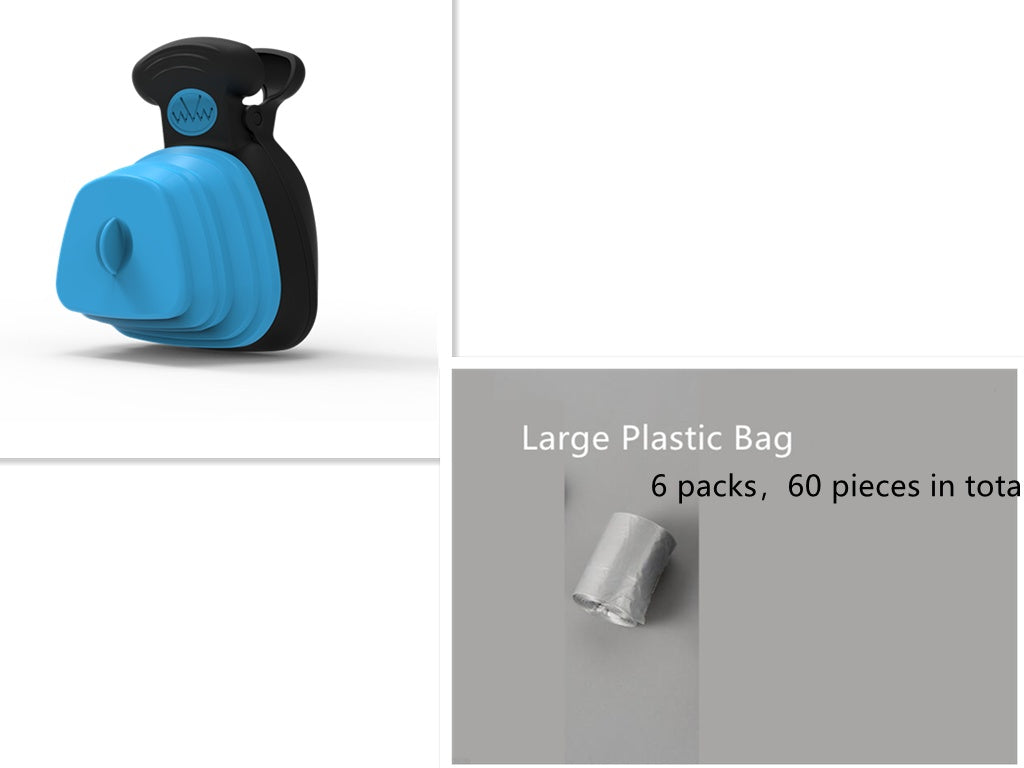 KFX-2470589 Foldable Silicone Poop Bag Dispenser with Travel Spoon for Outdoor Use