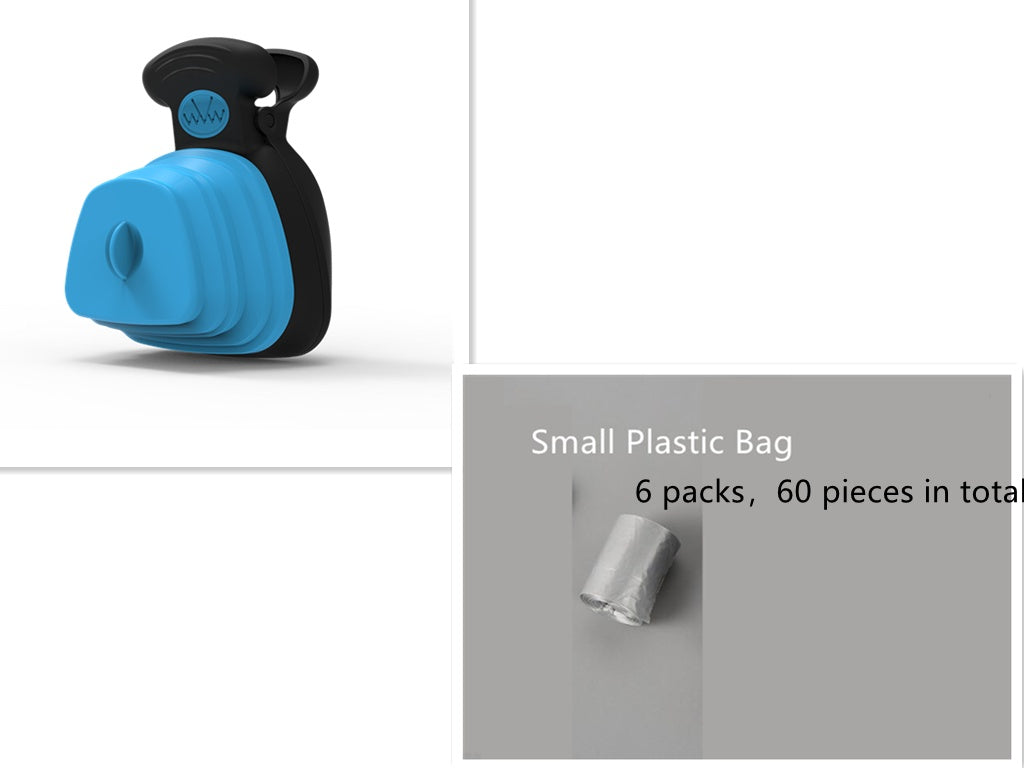 KFX-2470589 Foldable Silicone Poop Bag Dispenser with Travel Spoon for Outdoor Use