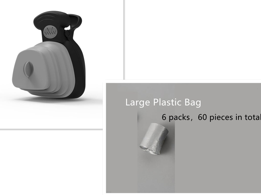 KFX-2470589 Foldable Silicone Poop Bag Dispenser with Travel Spoon for Outdoor Use