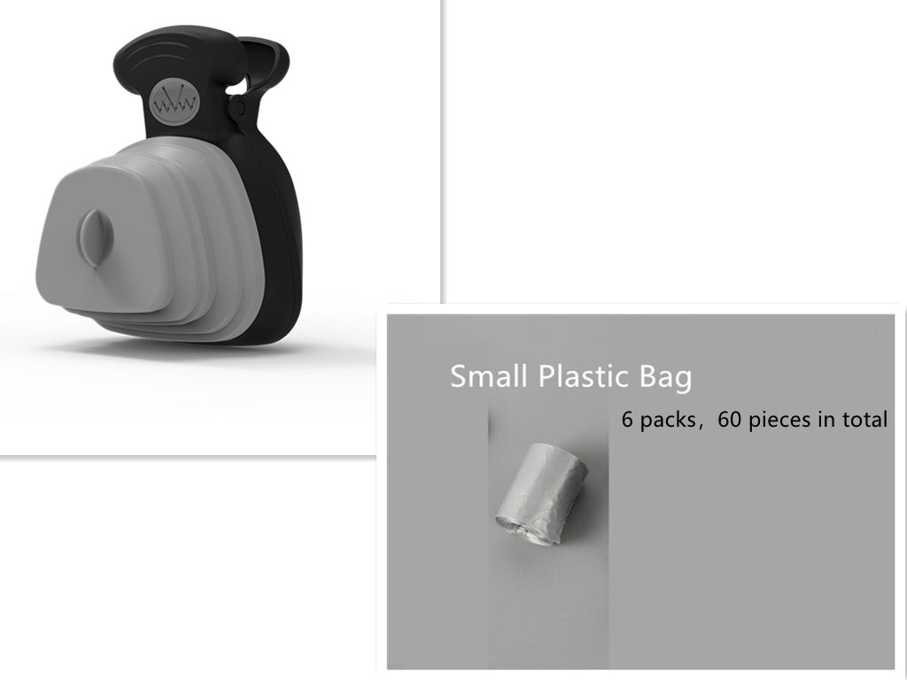 KFX-2470589 Foldable Silicone Poop Bag Dispenser with Travel Spoon for Outdoor Use